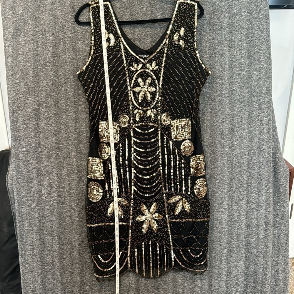 Pretty Guide Black and Gold Sequin tank dress XXL new year holiday formal - Picture 14 of 15